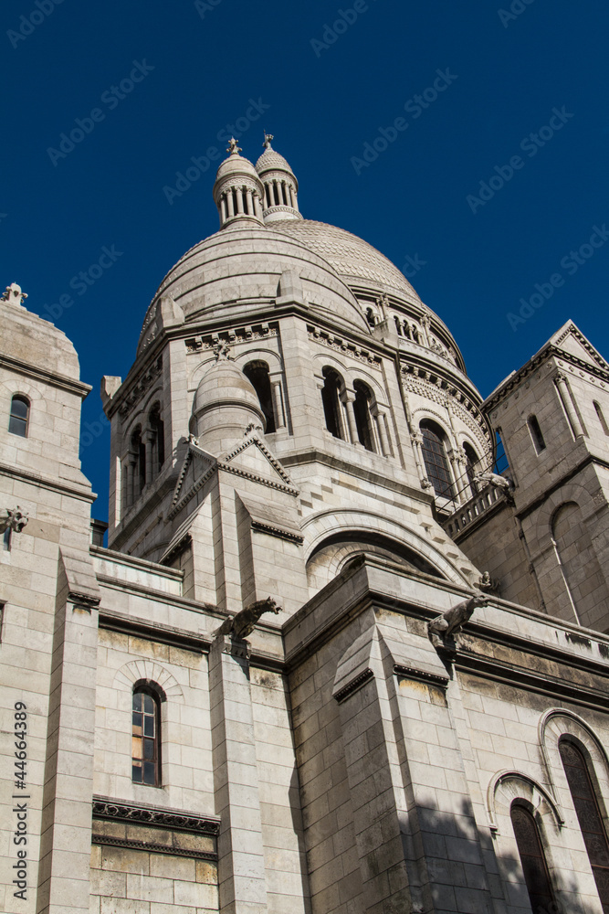 The external architecture of Sacre Coeur, Montmartre, Paris, Fra The external architecture of Sacre Coeur, Montmartre, Paris, Fra
