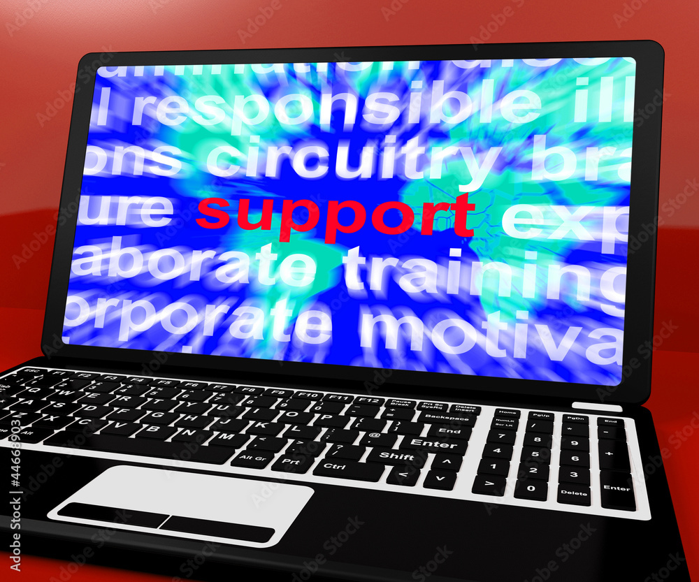 Support Word On Laptop Showing Help And Assistance Support Word On Laptop Showing Help And Assistance