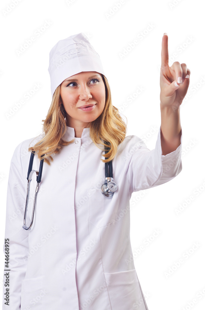 Attrative woman doctor isolated on white Attrative woman doctor isolated on white