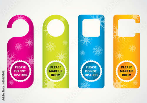 hotel do not disturb door hanger with special Christmas design