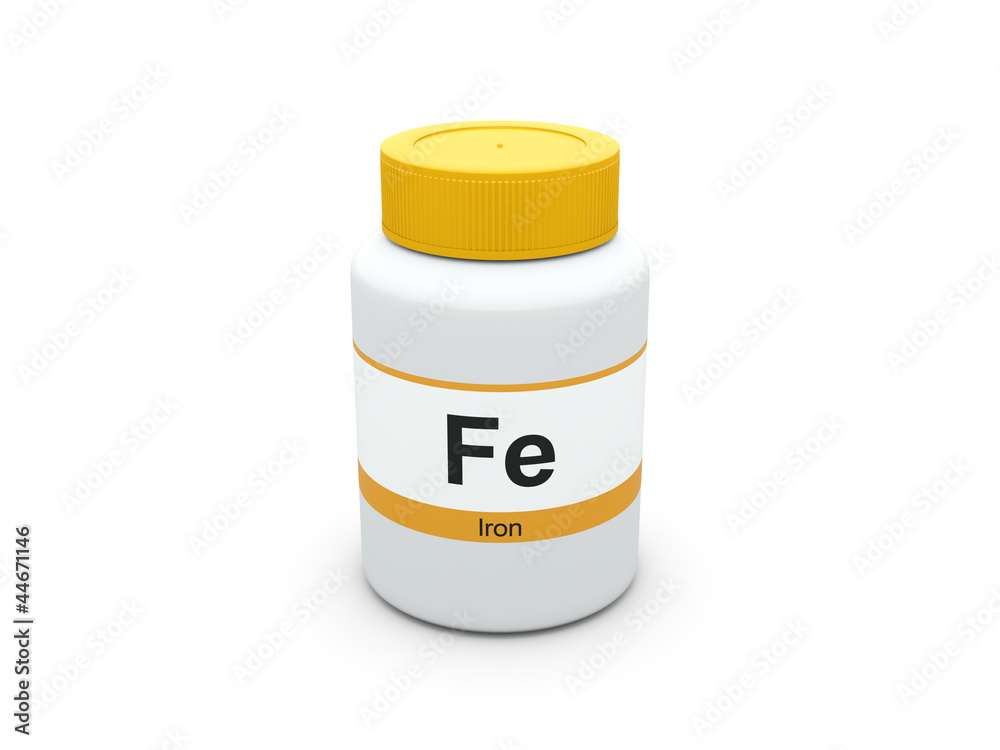 Iron supplements bottle