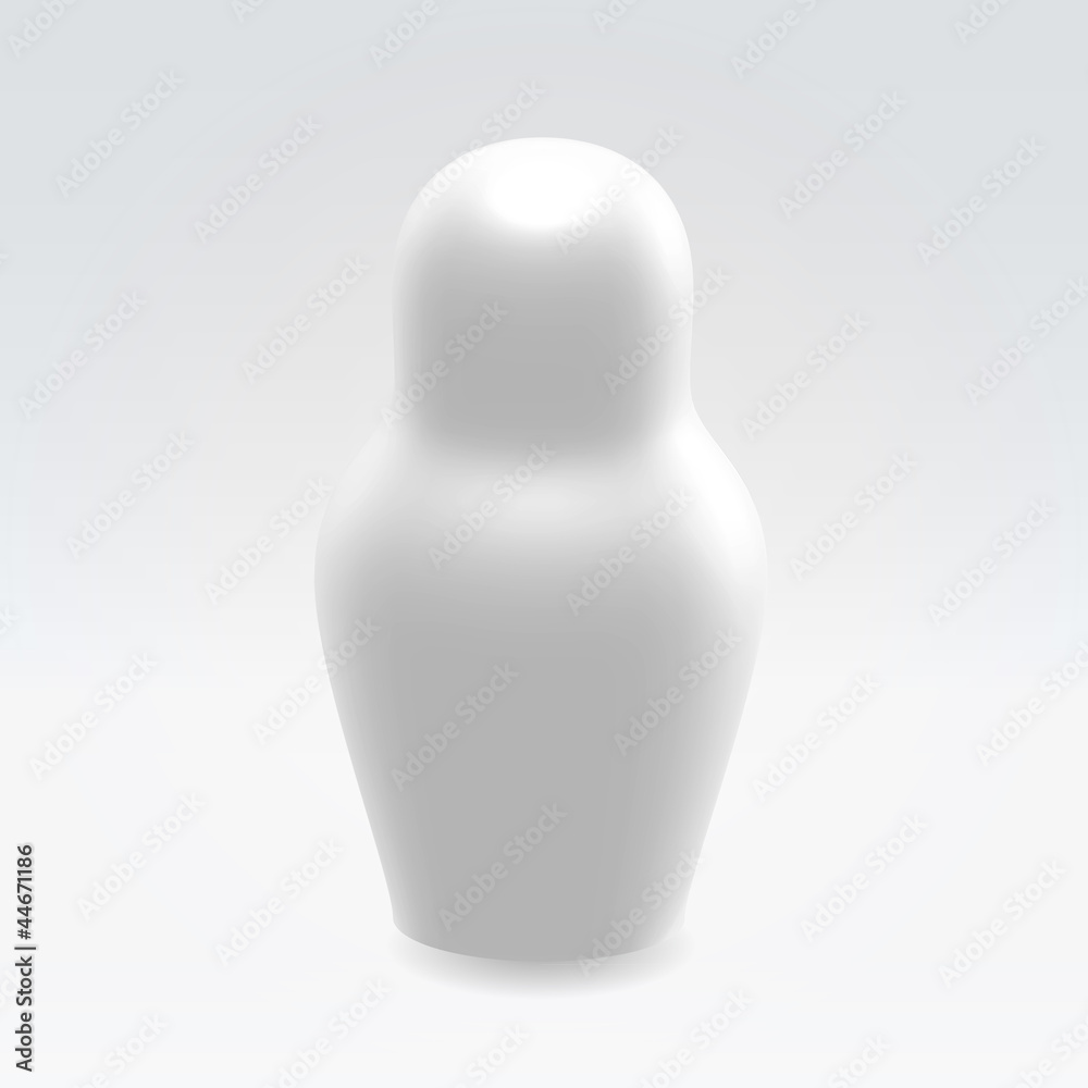White abstract nested doll