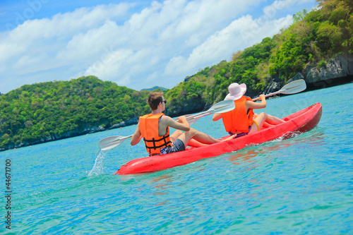 Kayak paddle to the island
