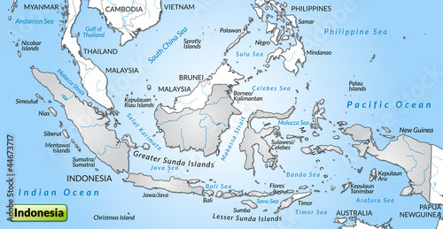   bersichtskarte von Indonesien mit Umland