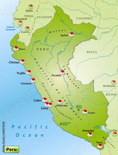 Internetkarte von Peru und Umland