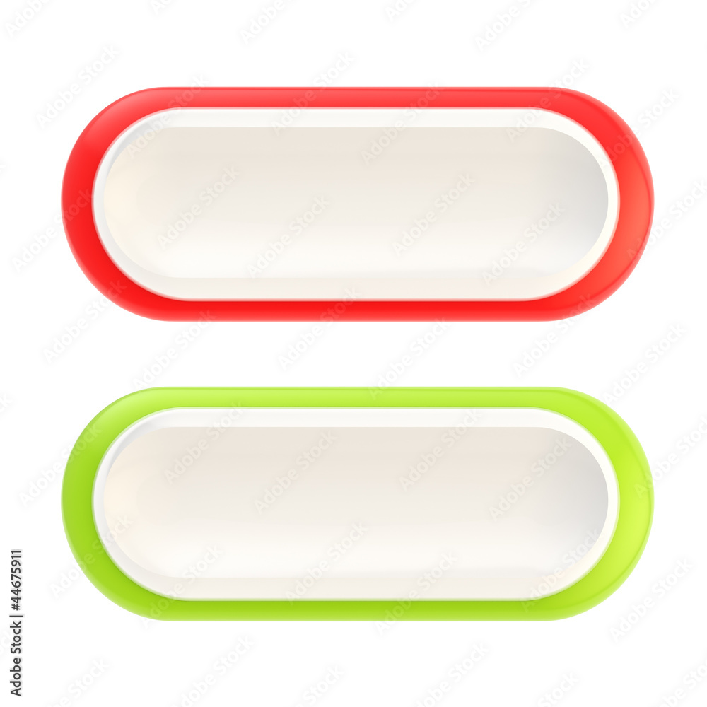 Red and green copyspace banner template glossy buttons Red and green copyspace banner template glossy buttons