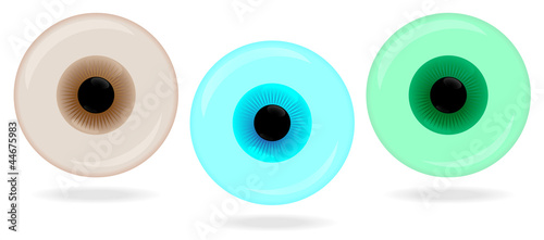 Three color glassy eyes