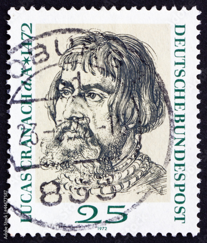Postage stamp Germany 1972 Lucas Cranach, by Durer photo