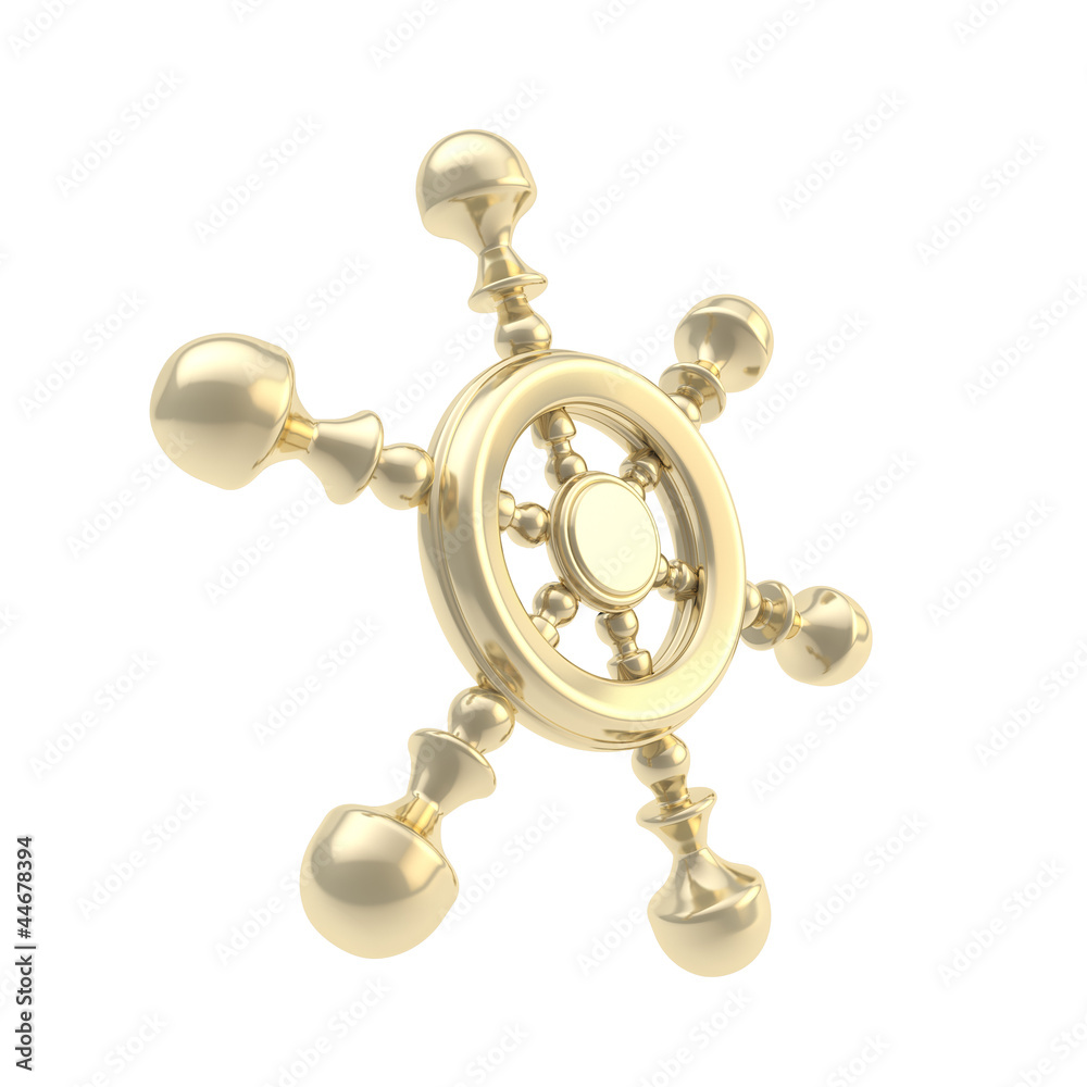 Obraz premium Steering control wheel shiny and glossy isolated