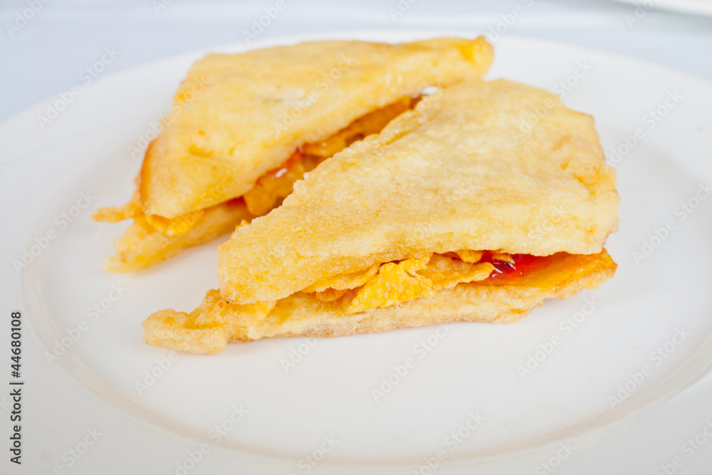 Bread with strawberry jam