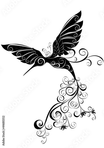 Vector tattoo hummingbird