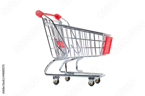 shopping cart isolated on white © farizaa