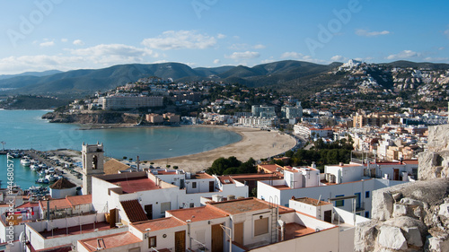 View of the South Beach from the castle in Peniscola, Spain