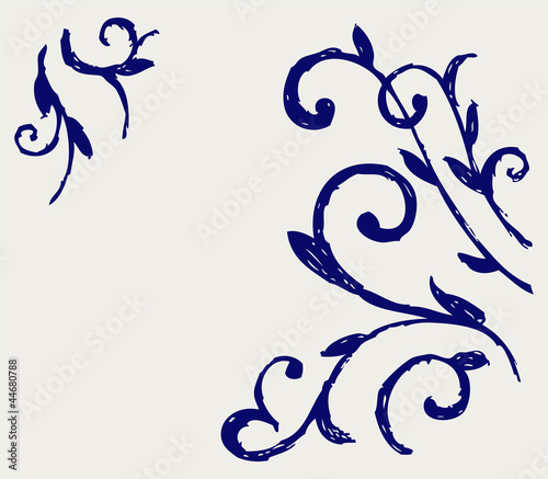 Calligraphic design element and page decoration