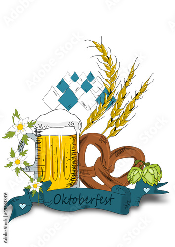 Oktoberfest, Bier und Brezel