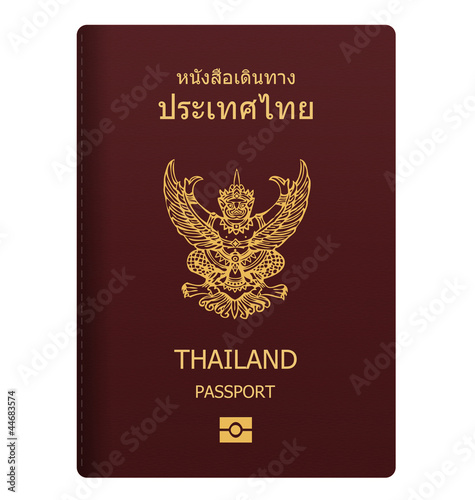 thailand passport isolated on white background