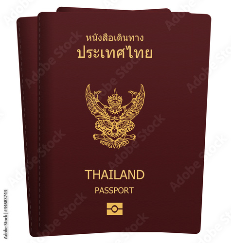 Thai passport isolated on white background