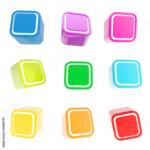Cubic square buttons, set o...