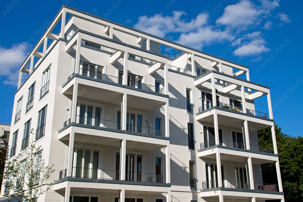 White modern townhouse