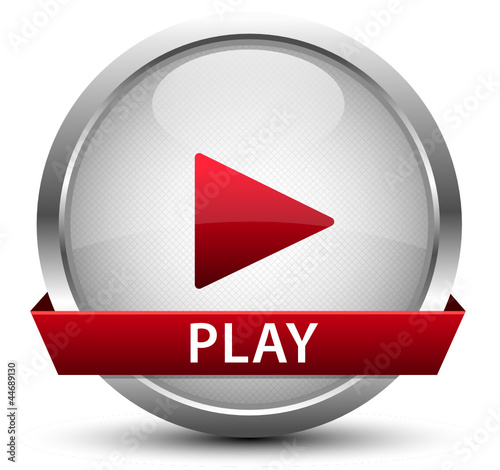 Play Button Silber Rot