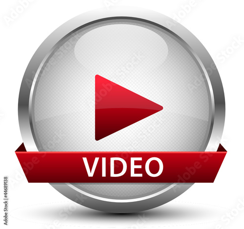 Video Play Button Silber Rot