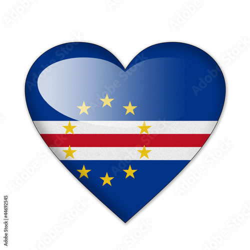 Wallpaper Mural Cape Verde flag in heart shape isolated on white background Torontodigital.ca