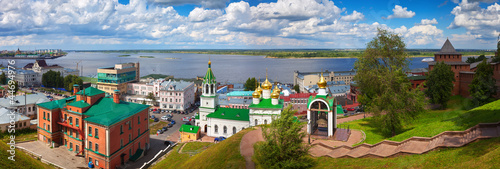 Canvas Print Nizhny Novgorod and Junction of Oka river with Volga River