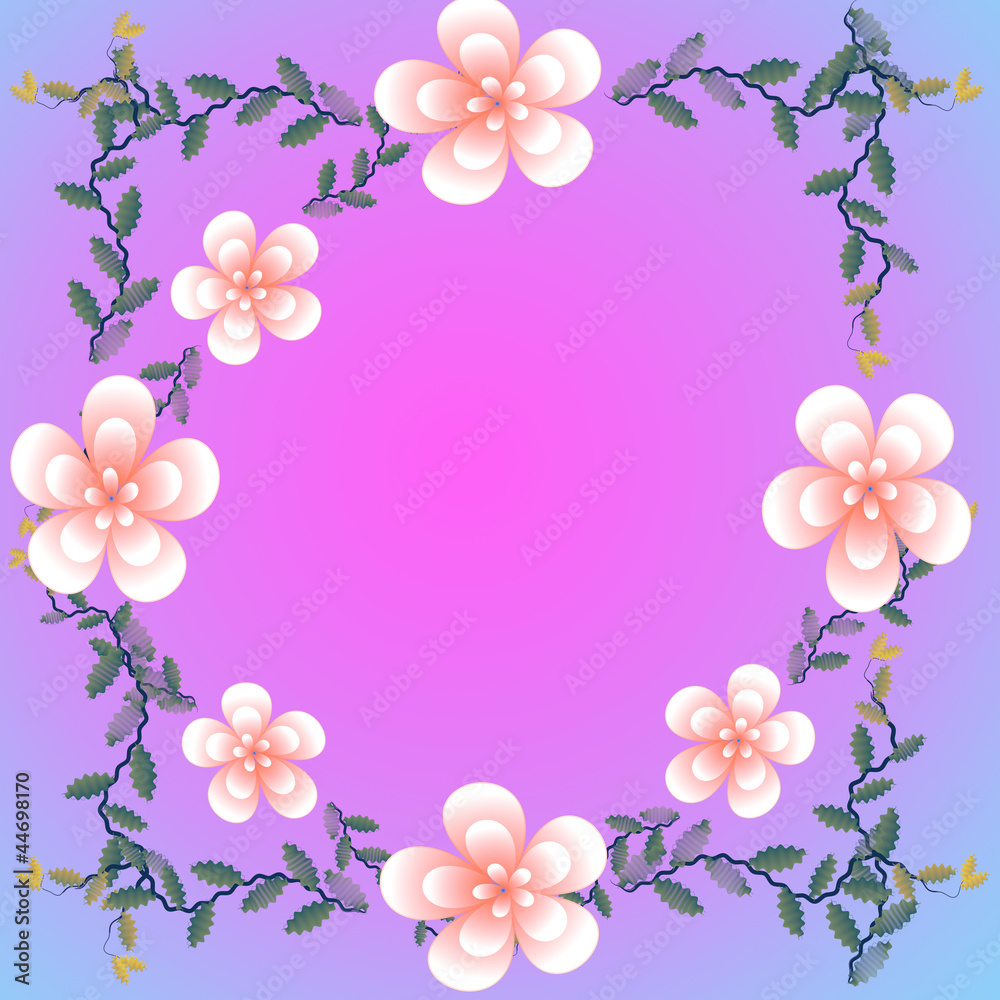 Fototapeta premium Flower of frame on color background