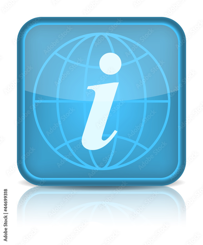 Blue glossy web button with information sign. Blue glossy web button with information sign.