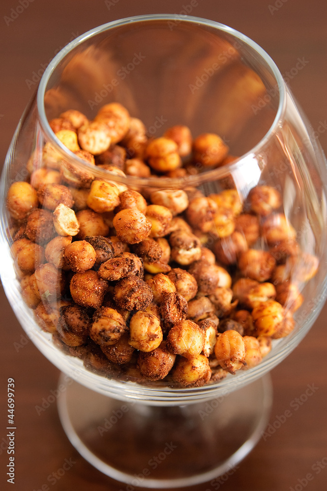 roasted chickpeas in glass roasted chickpeas in glass