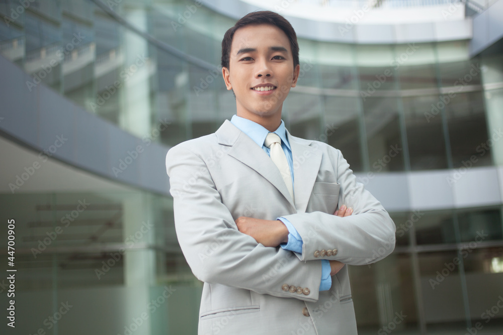 Young owner of business