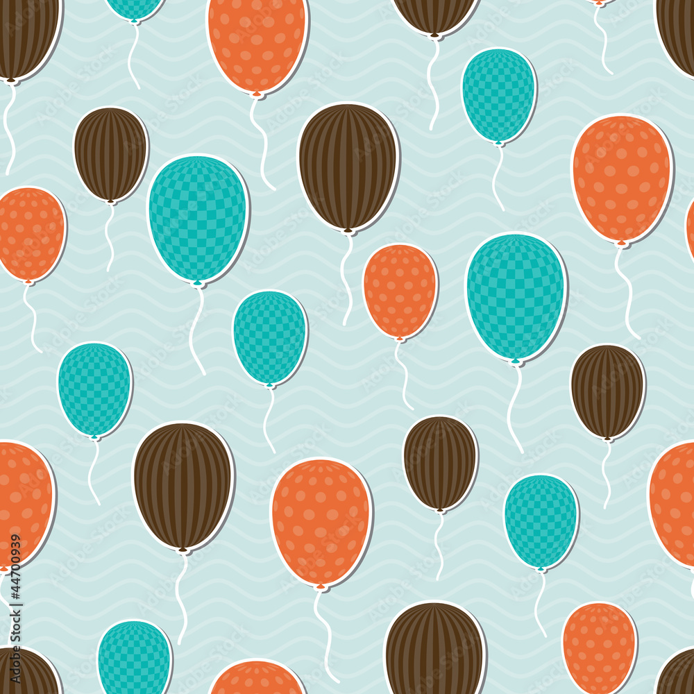 Vector seamless in retro style pattern, flying balloons. Vector seamless in retro style pattern, flying balloons.