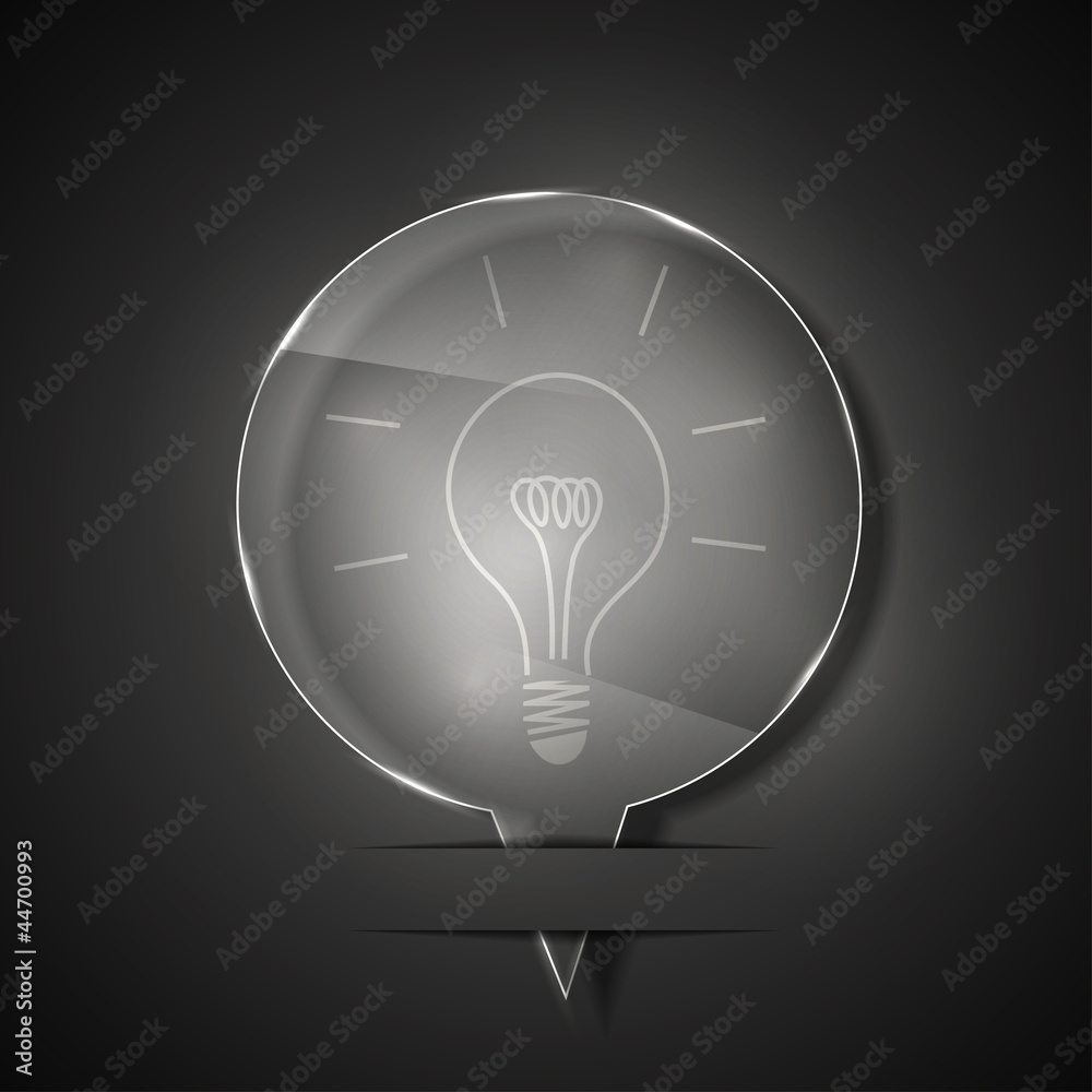 Vector glass idea icon on gray background. Eps 10 Vector glass idea icon on gray background. Eps 10