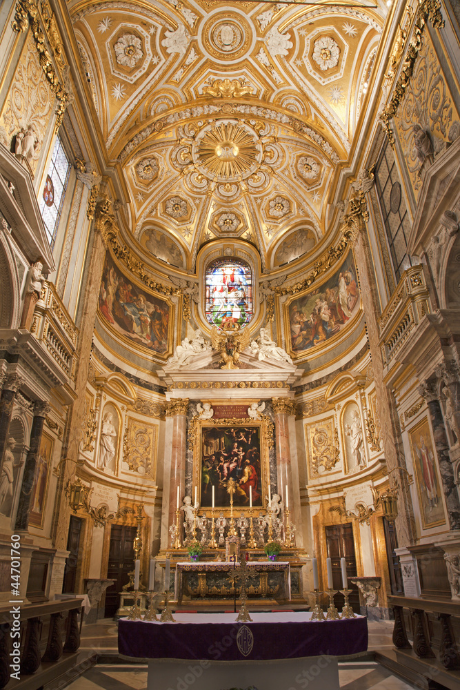 Rome - Altar of renaissance church Santa Maria dell anima