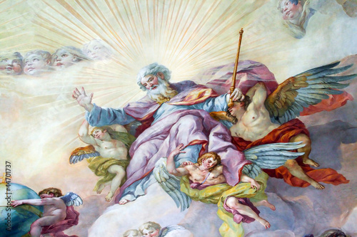 Ceiling painting in the religious version.