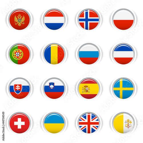 Free Download Glossy Buttons - European Flags - GFXLoad
