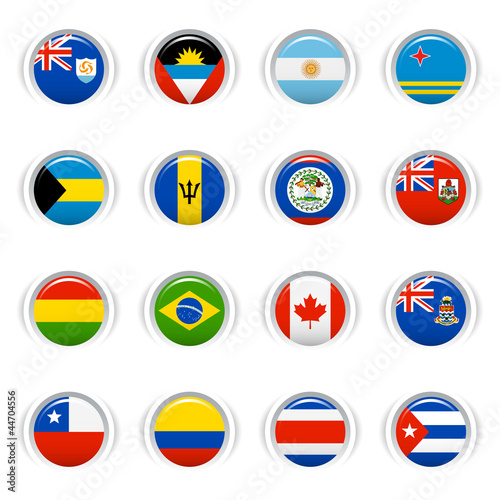 Free Download Glossy Buttons - American Flags - GFXLoad