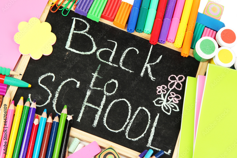 The words 'Back to School' written in chalk The words 'Back to School' written in chalk
