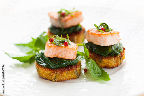 appetizer with salmon
