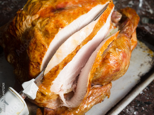 Carving the Thanksgiving Christmas Turkey