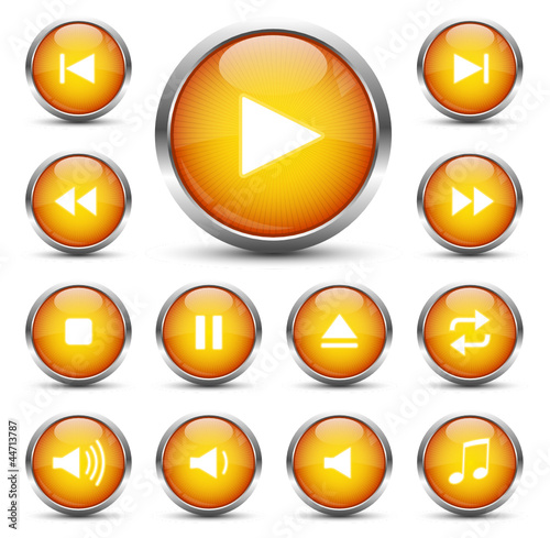 Player Button Set Orange