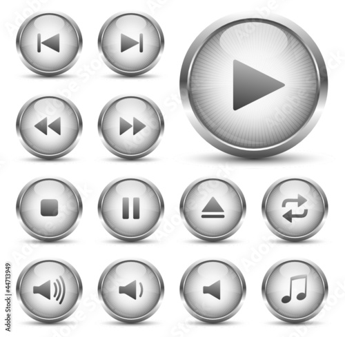 Player Button Set Silber