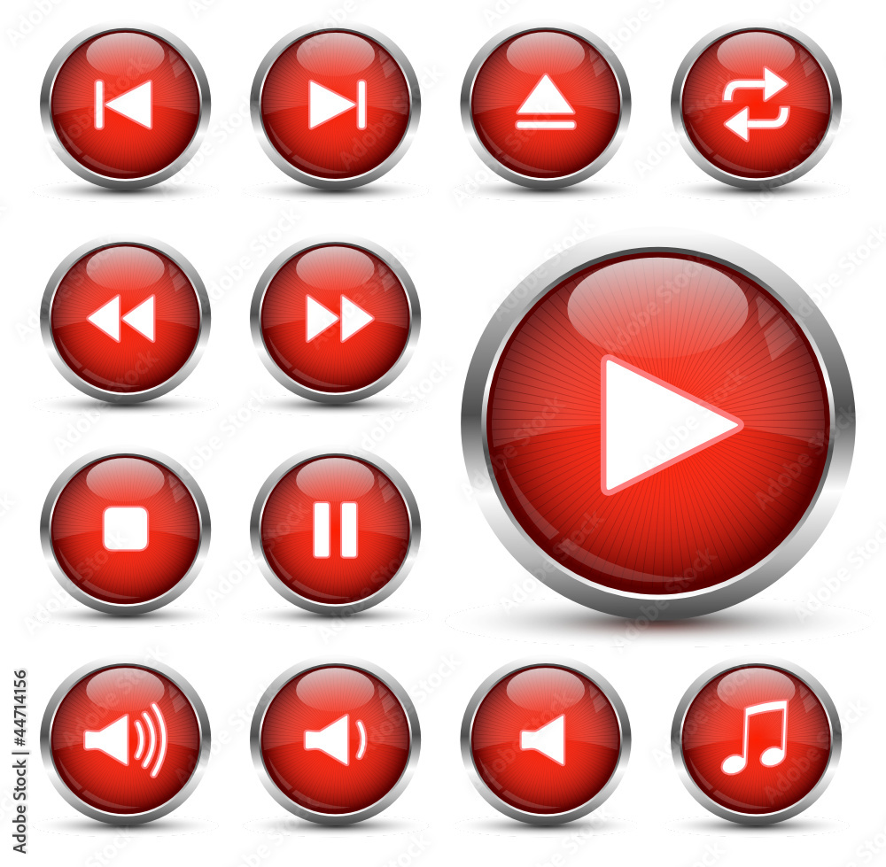 Player Button Set Rot Player Button Set Rot