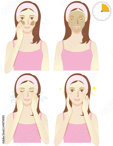 泥パックする女性