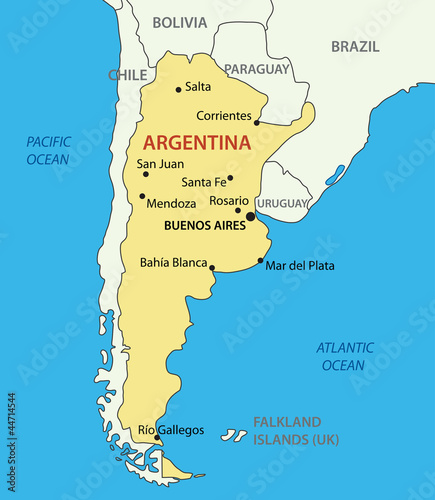 Argentine Republic (Argentina) - vector map