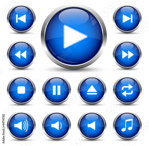 Player Button Set Dunkelblau