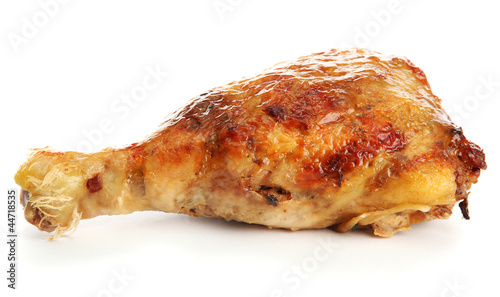 Roast chicken, isolated on white