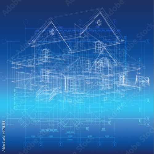 Urban Blueprint (vector). Architectural background