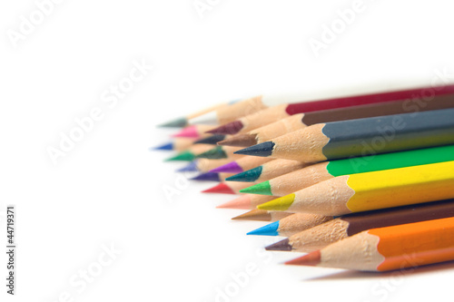 Color pencils on a white