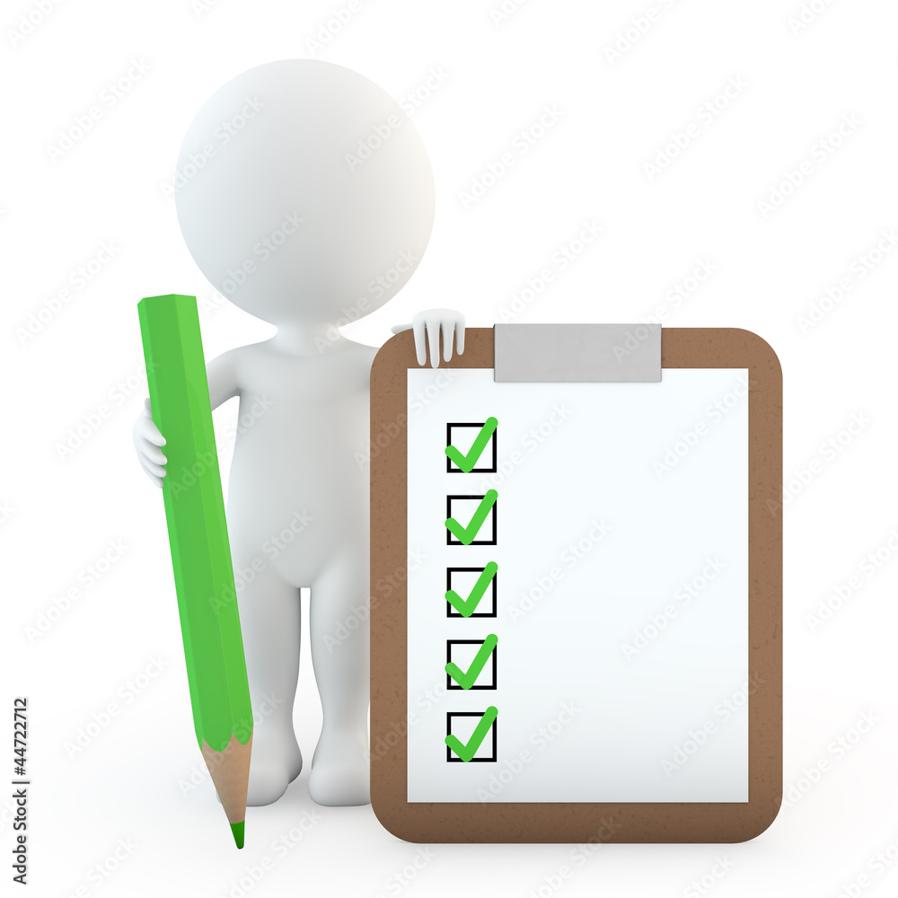 3d small people clipboard with pen 3d small people clipboard with pen
